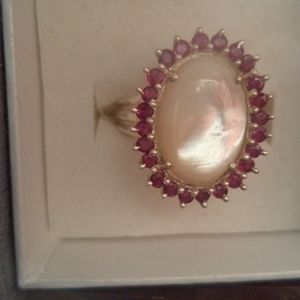 Sterling Silver Mother Of Pearl and authentic Rubies 7